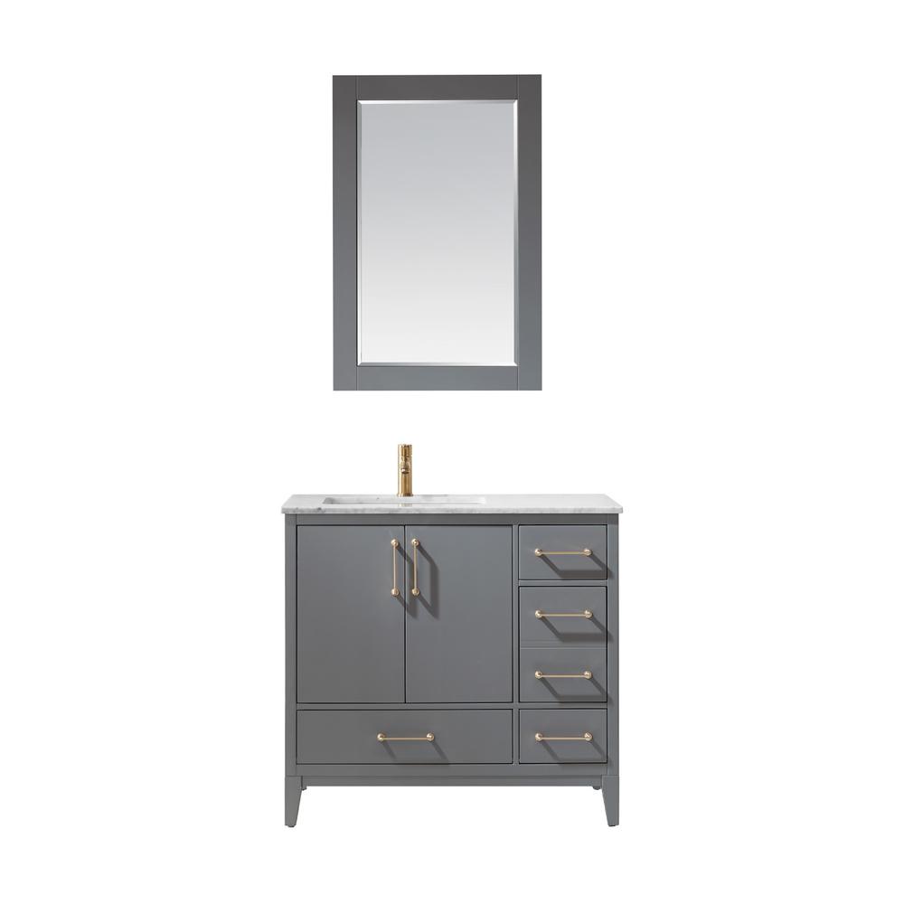 36" Single Bathroom Vanity Set in Gray with Mirror. Picture 1