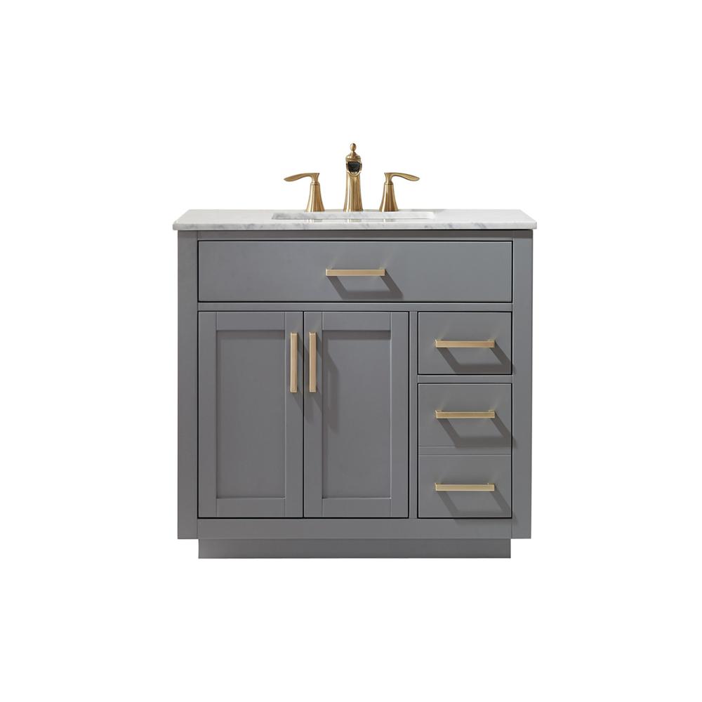 36" Single Bathroom Vanity Set in Gray without Mirror. Picture 1