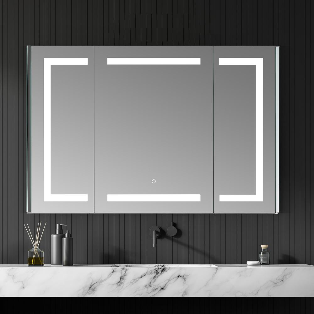 Frameless Surface-Mount/Recessed LED Lighted Bathroom Medicine Cabinet. Picture 13