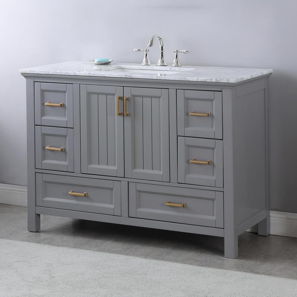 48" Single Bathroom Vanity Set in Gray without Mirror. Picture 4