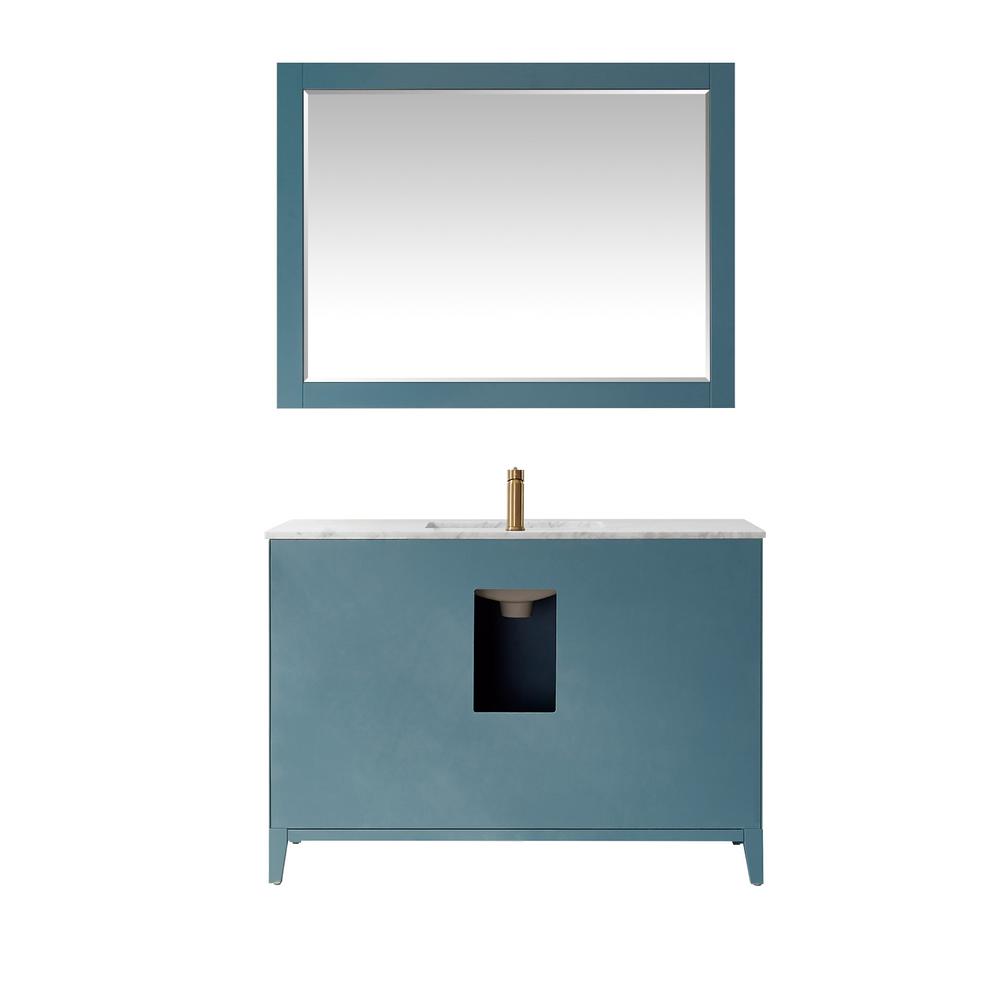 48" Single Bathroom Vanity Set in Royal Green with Mirror. Picture 2
