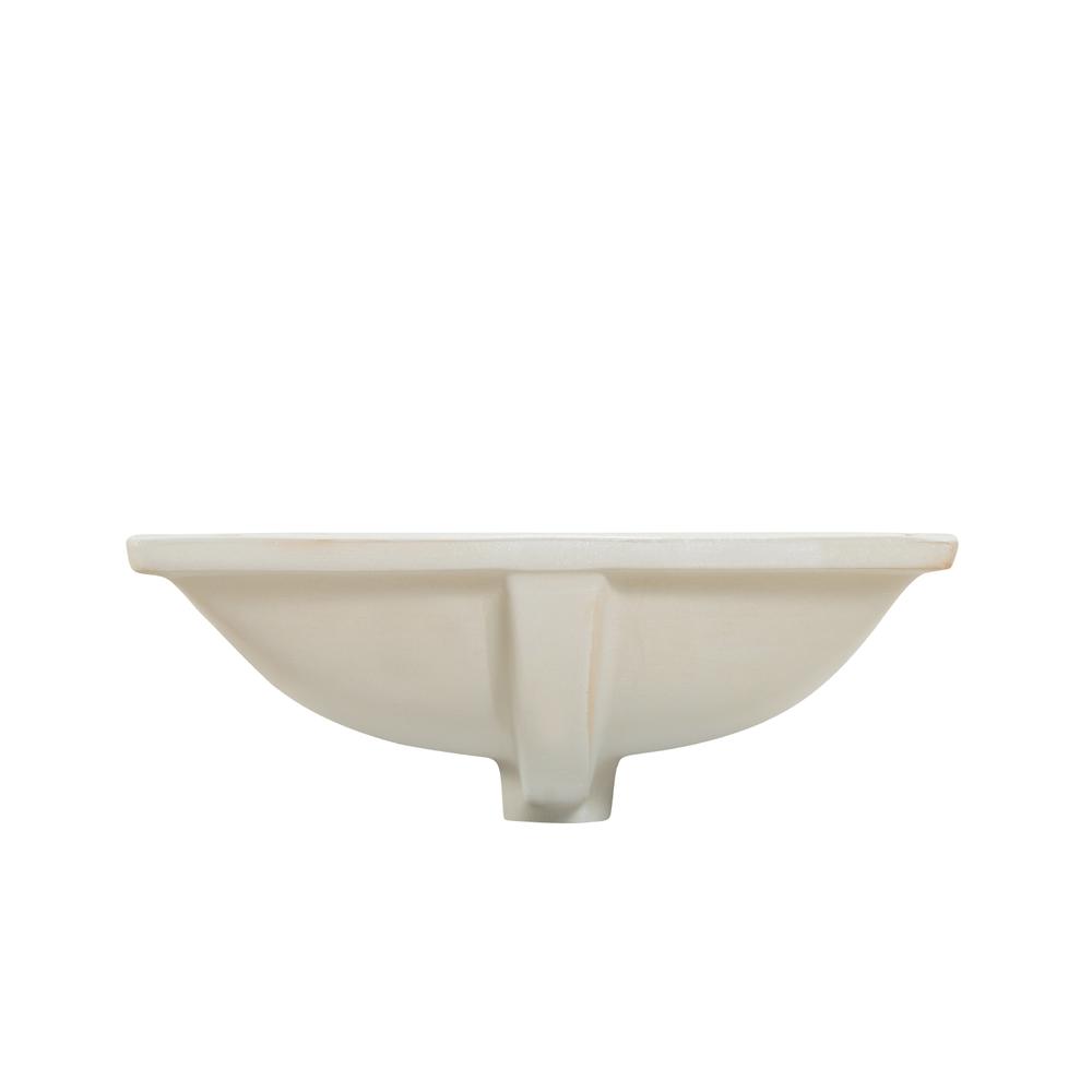 20 in. Retegular White Finish Ceramic Undermount Vanity Sink. Picture 9