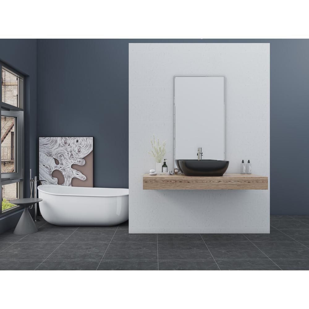 20 in. Oval Black
 Finish Ceramic Vessel Bathroom Vanity Sink. Picture 19