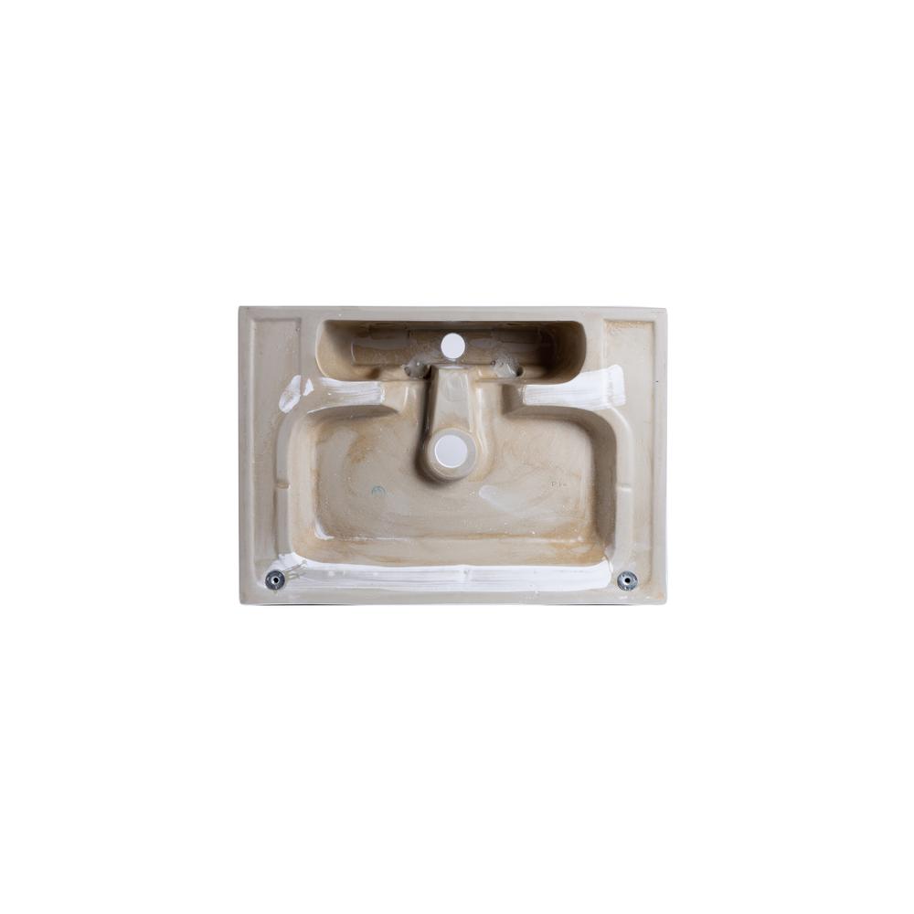 24 in. Rectangle White Finish Ceramic Vessel Bathroom Vanity Sink with Overflow. Picture 13