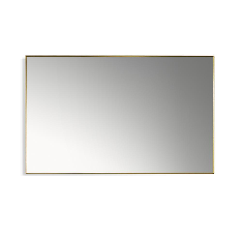 Sassi 48" Rectangle Bathroom/Vanity Brushed Gold Aluminum Framed Wall Mirror. Picture 1