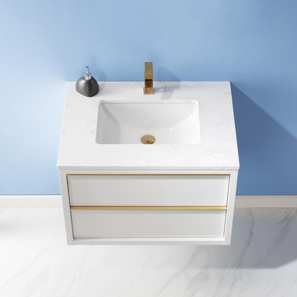 30" Single Bathroom Vanity Set in White without Mirror. Picture 5