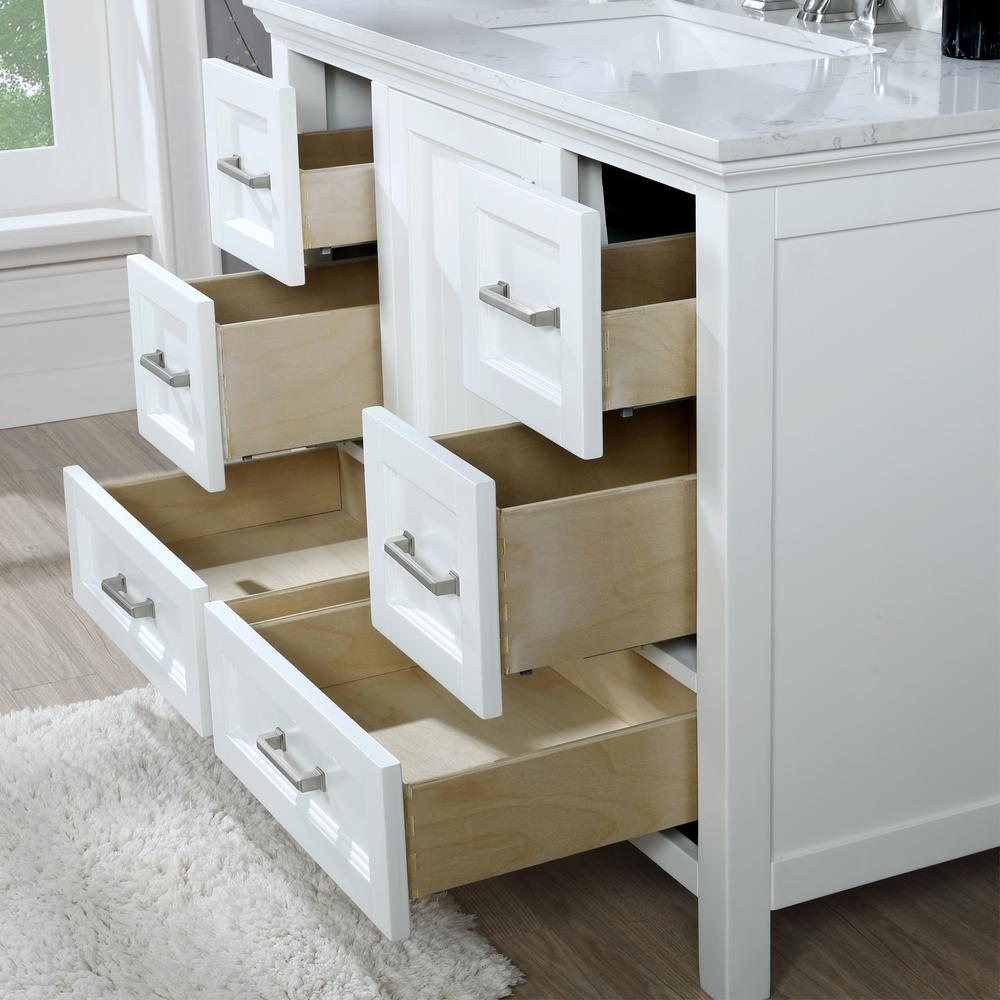 42" Single Bathroom Vanity Set in White with Mirror. Picture 8