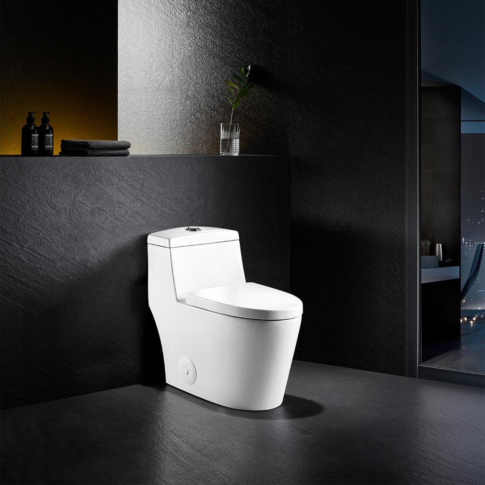 Savona Dual Flush Elongated One-Piece Toilet (Seat Included). Picture 6