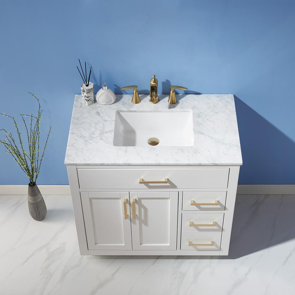 36" Single Bathroom Vanity Set in White without Mirror. Picture 5