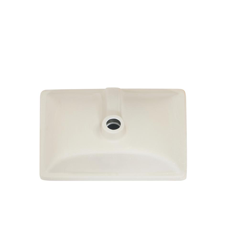 20 in. Retegular White Finish Ceramic Undermount Vanity Sink. Picture 3