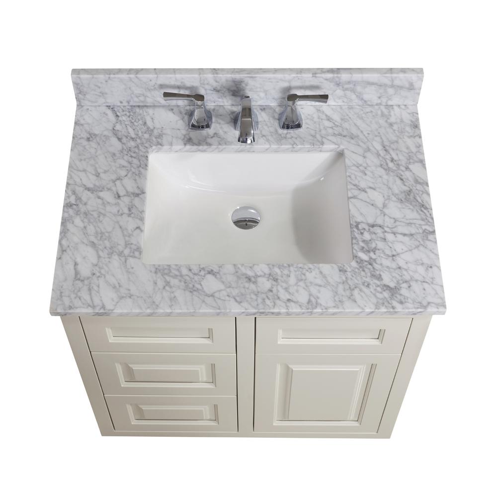31 in. Natural Marble Vanity Top with White Sink. Picture 4