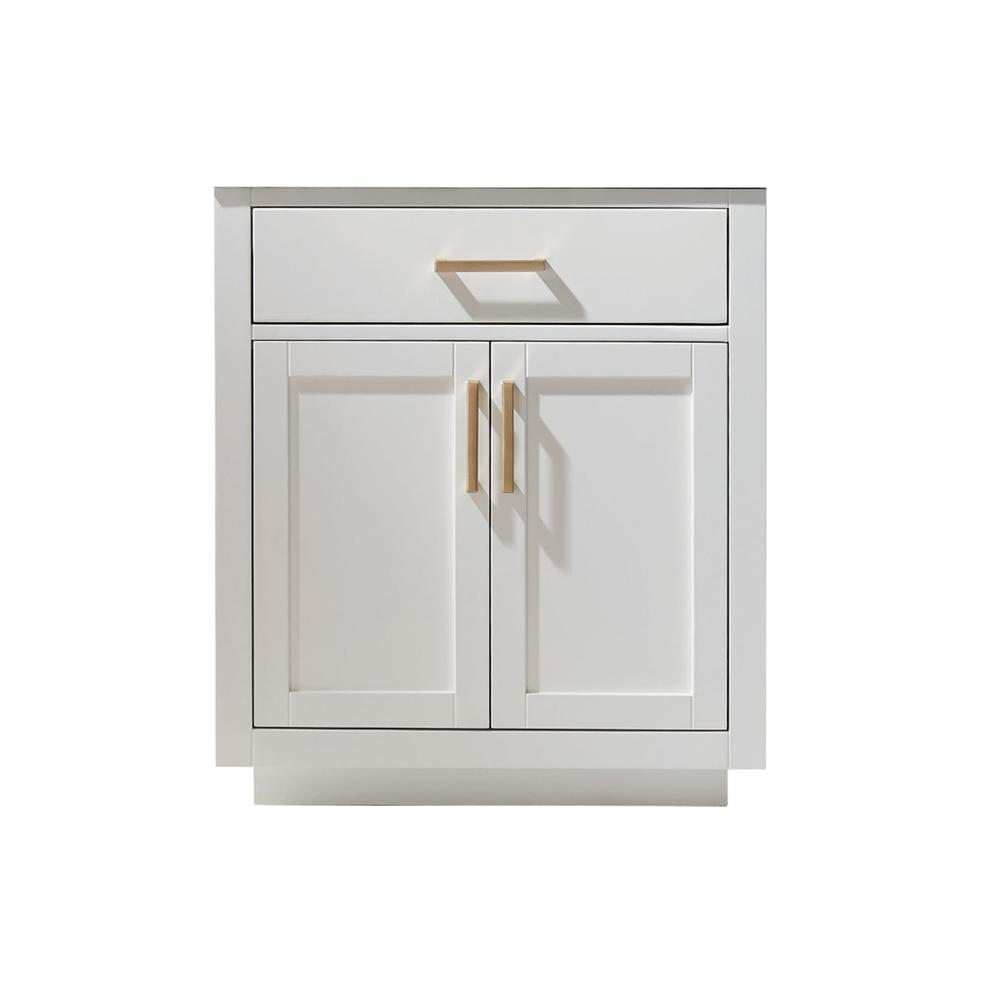 30" Single Bathroom Vanity Cabinet Only in White and mirror, without Countertop. Picture 2