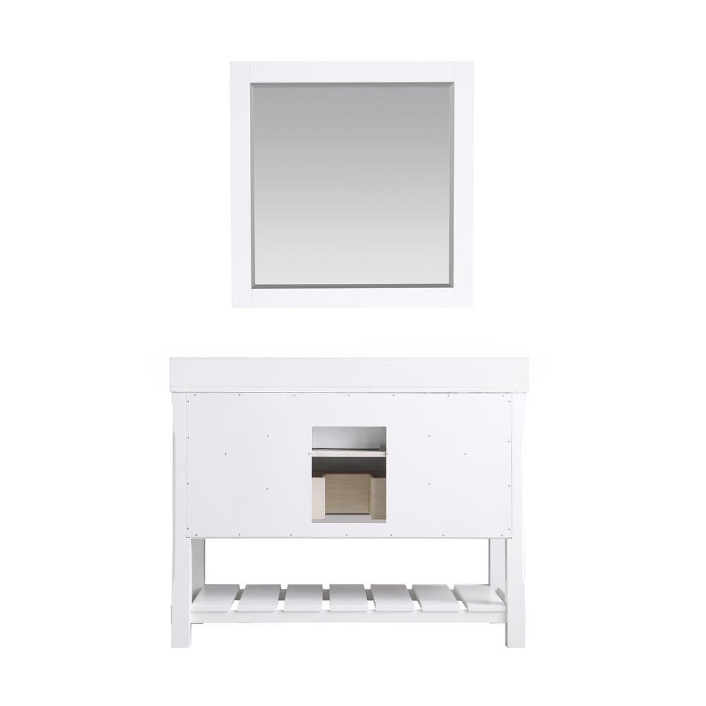 48" Single Bathroom Vanity Set in White with Mirror. Picture 3