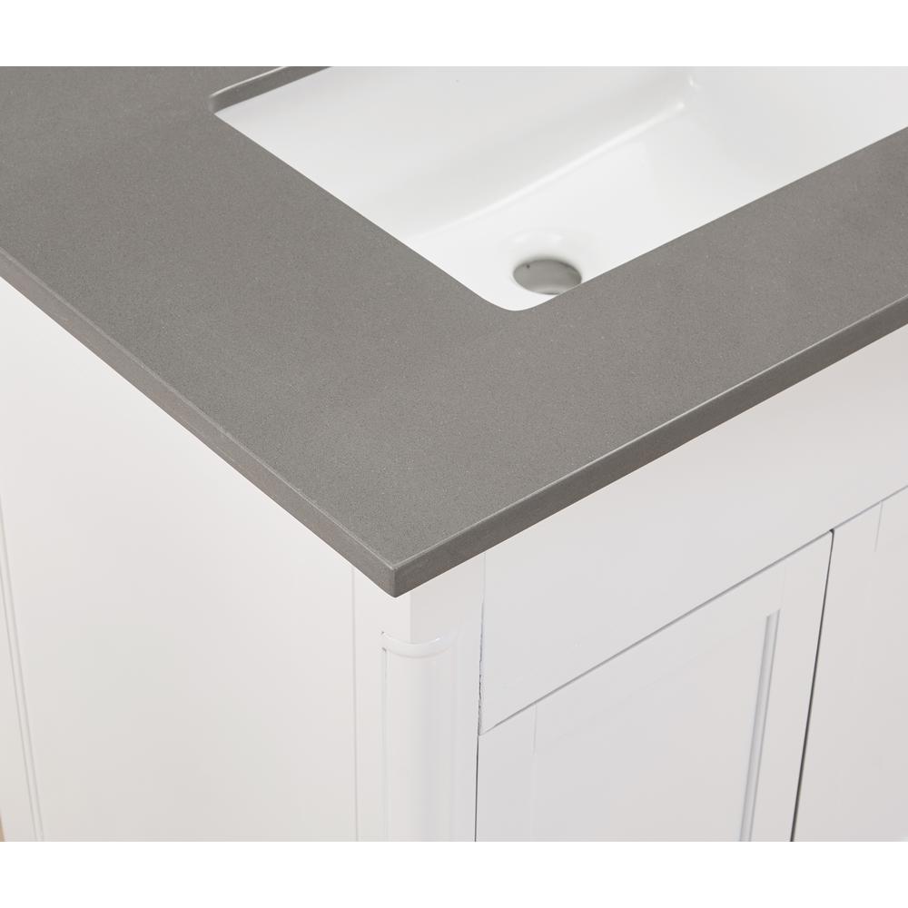 67 in. Composite Stone Vanity Top in Concrete Grey with White Sink. Picture 5