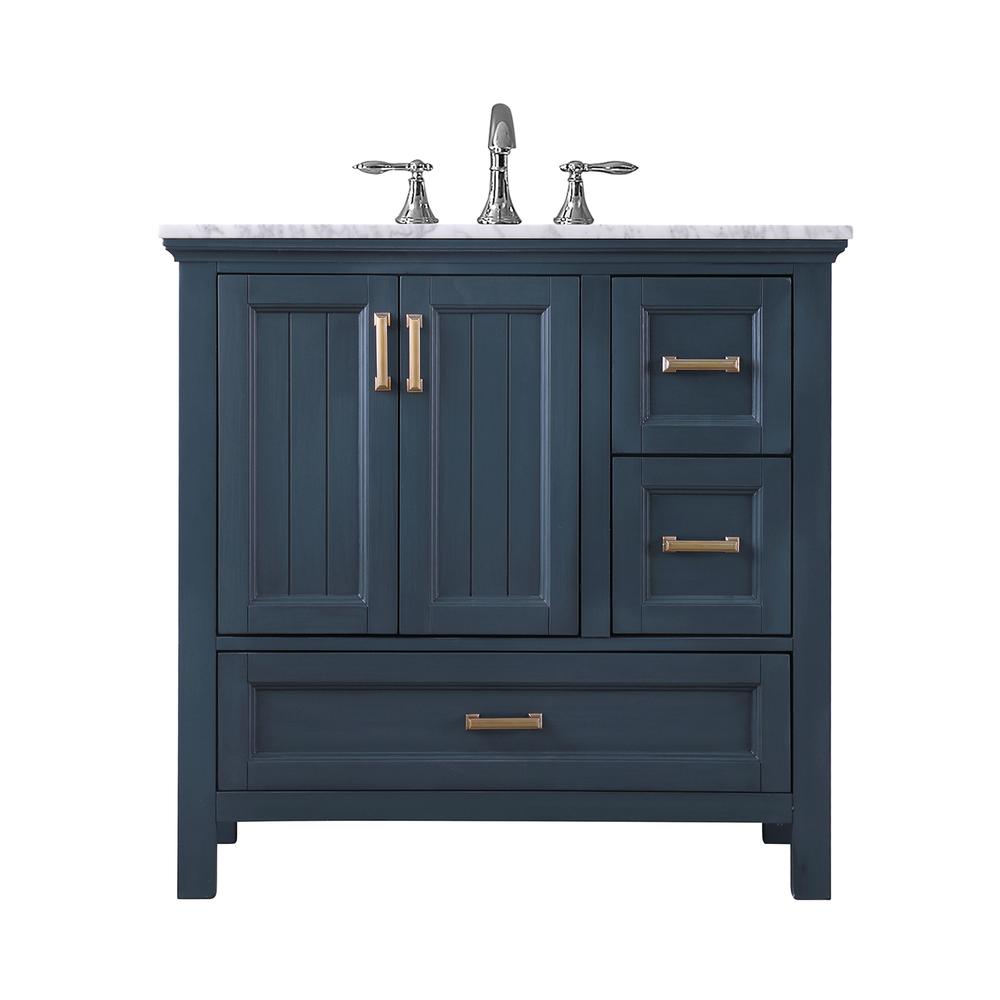 36" Single Bathroom Vanity Set in Classic Blue without Mirror. Picture 2