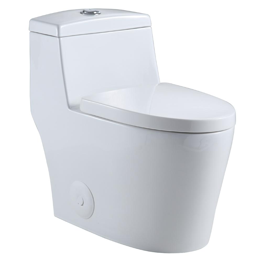 Savona Dual Flush Elongated One-Piece Toilet (Seat Included). Picture 1