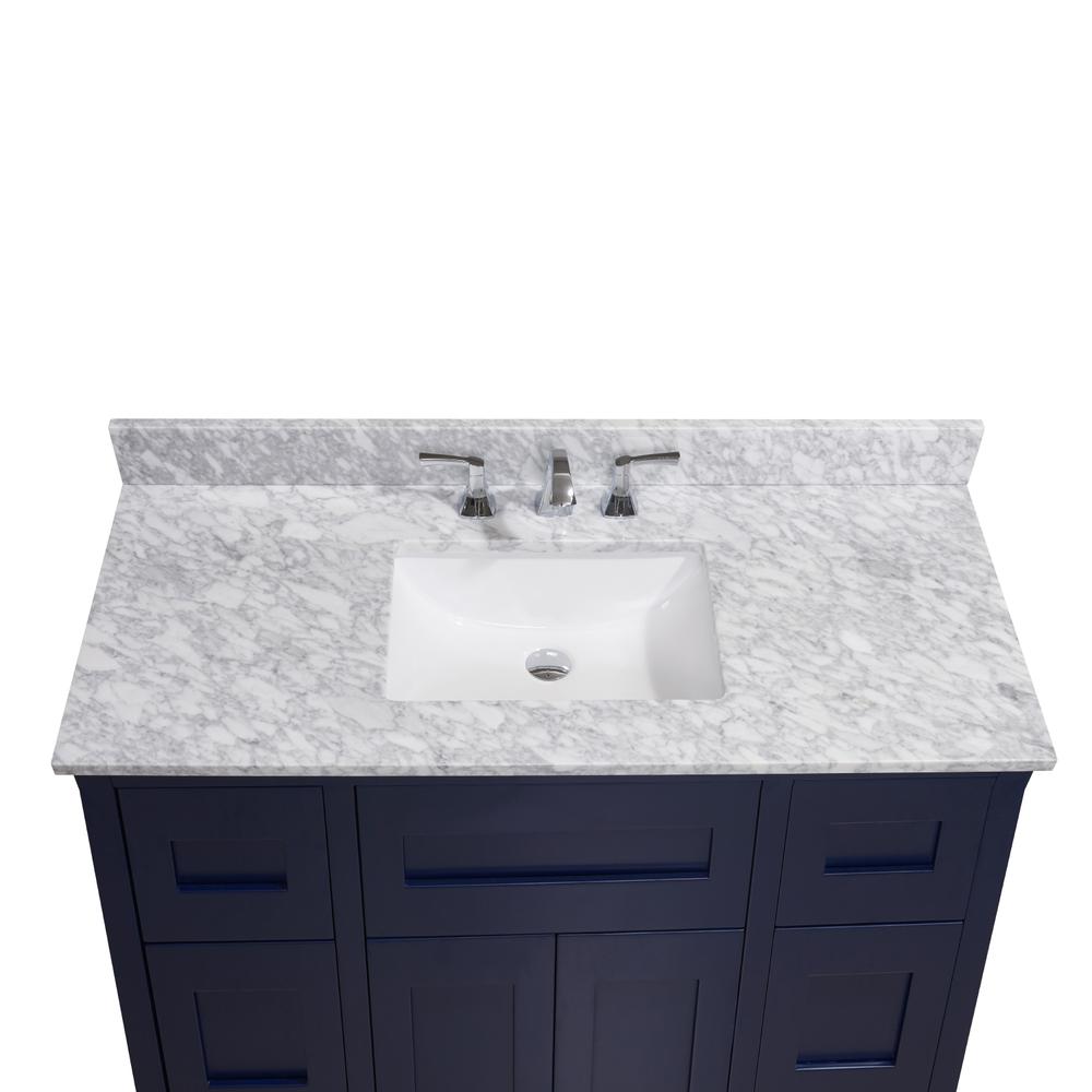 49 in. Natural Marble Vanity Top with White Sink. Picture 5