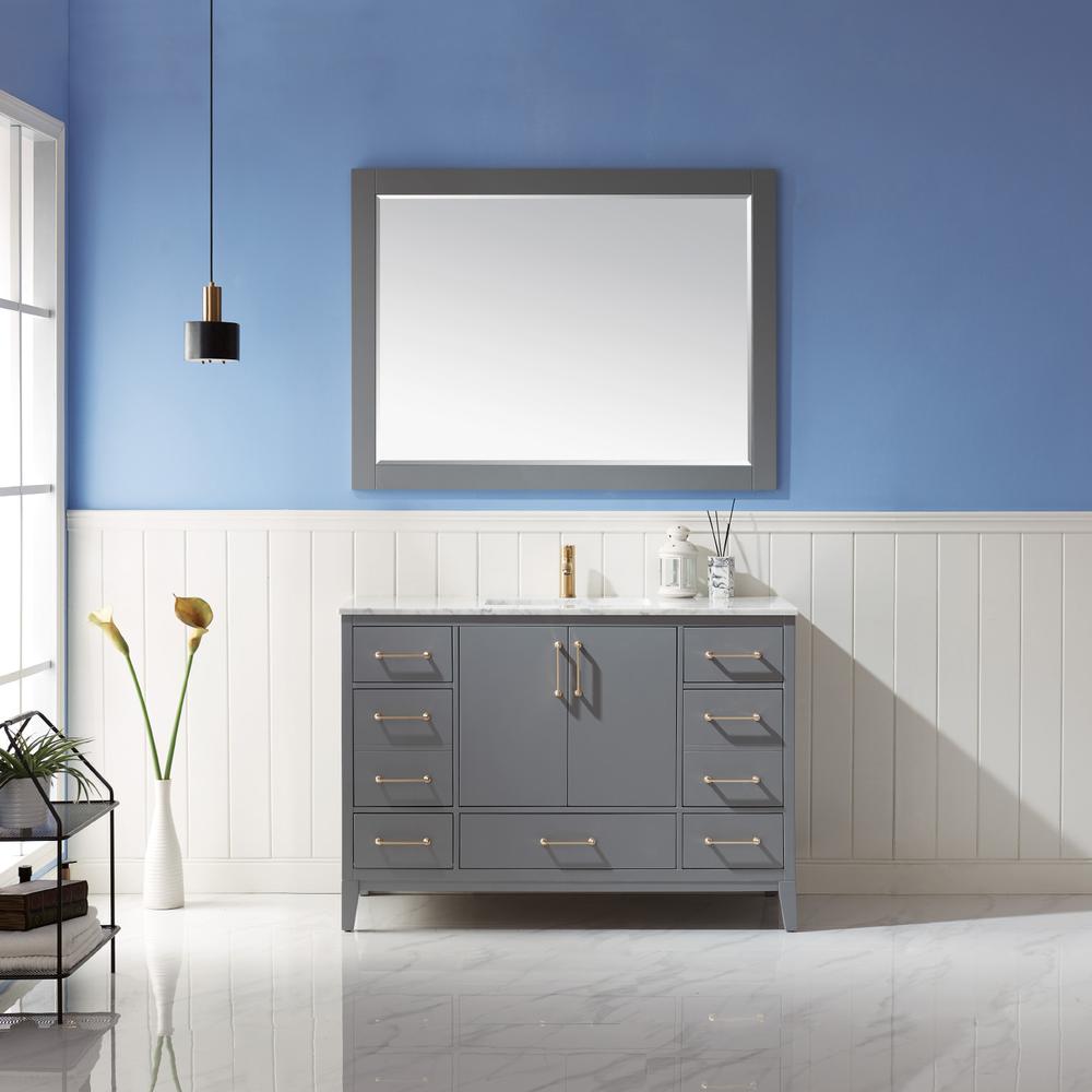 48" Single Bathroom Vanity Set in Gray with Mirror. Picture 3
