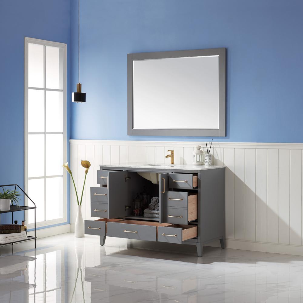 48" Single Bathroom Vanity Set in Gray with Mirror. Picture 5