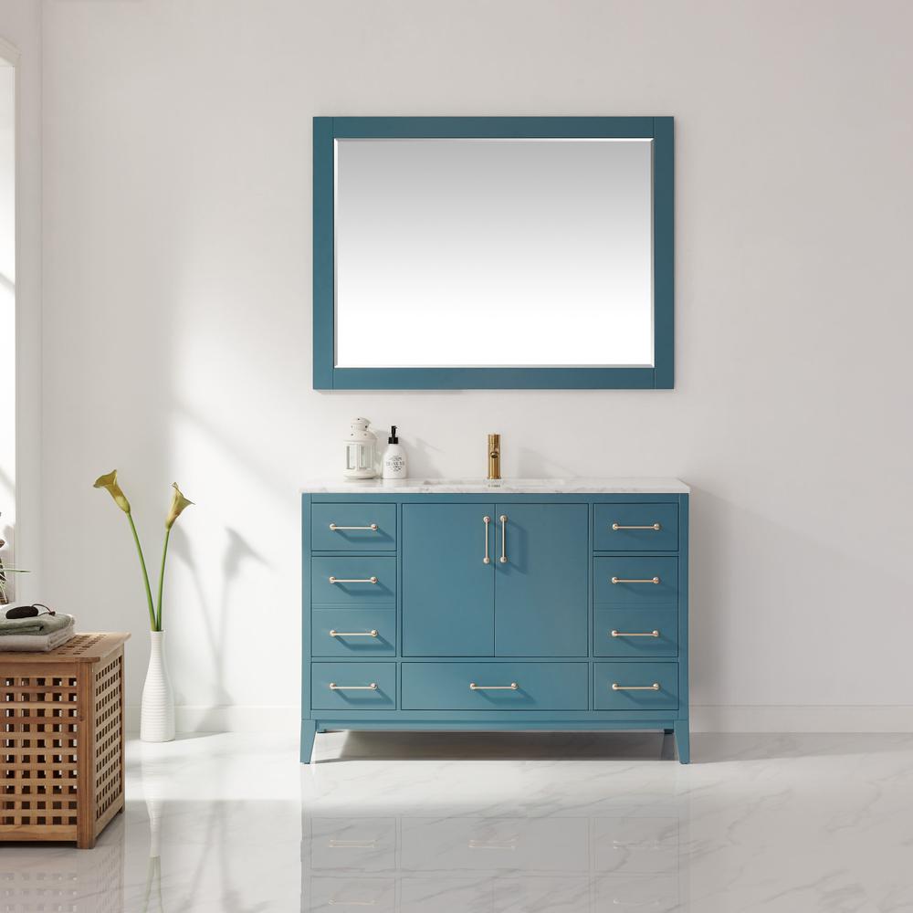 48" Single Bathroom Vanity Set in Royal Green with Mirror. Picture 3