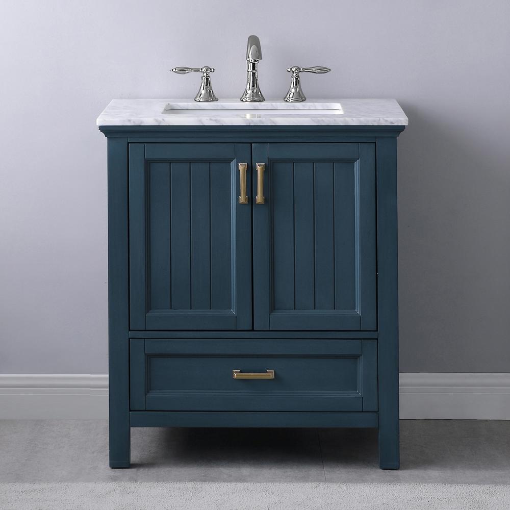30" Single Bathroom Vanity Set in Classic Blue without Mirror. Picture 3