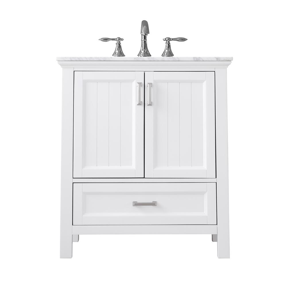 30" Single Bathroom Vanity Set in White without Mirror. Picture 1
