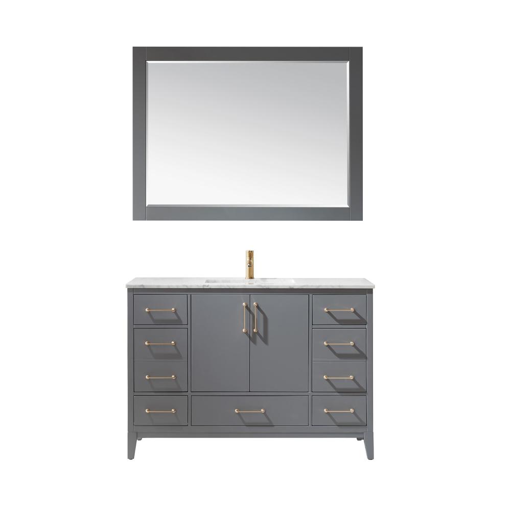 48" Single Bathroom Vanity Set in Gray with Mirror. Picture 1