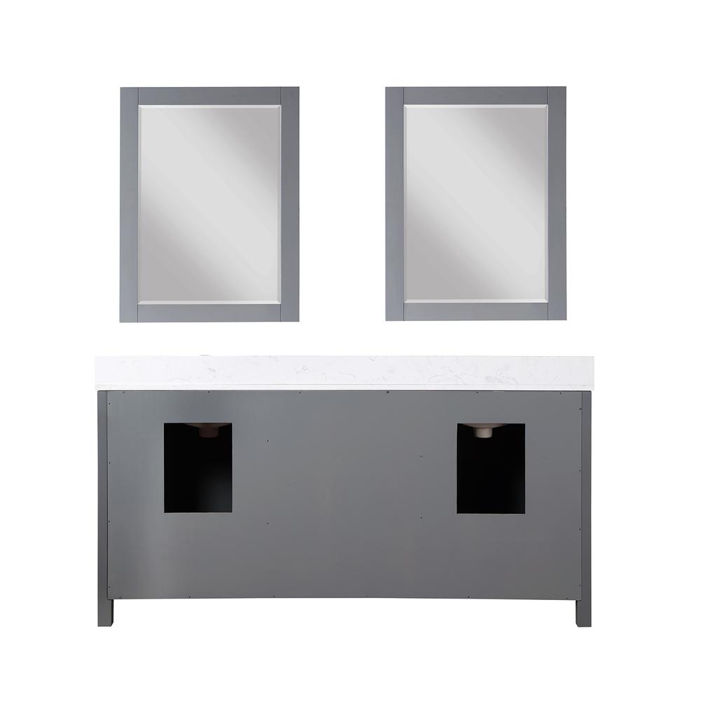 72" Double Bathroom Vanity Set in Gray with Mirror. Picture 2