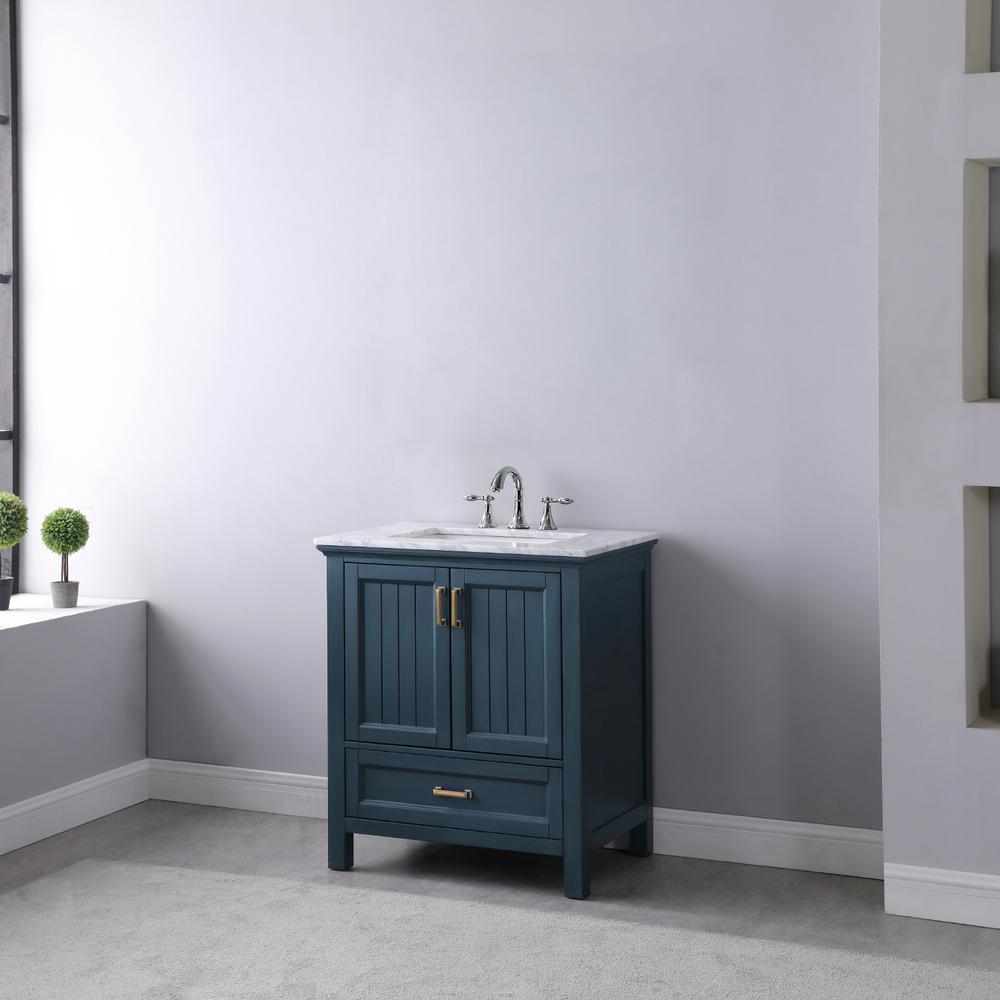 30" Single Bathroom Vanity Set in Classic Blue without Mirror. Picture 10