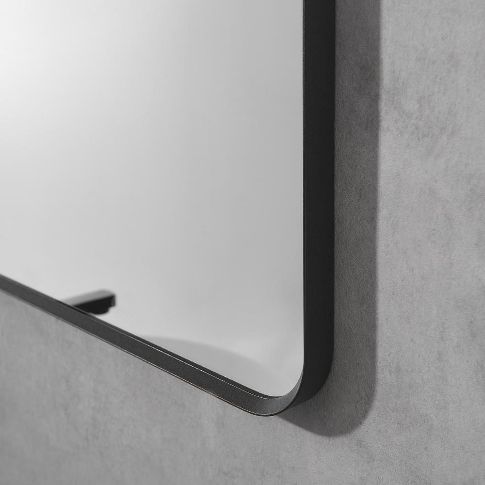 Nettuno 24" Rectangle Bathroom/Vanity Matt Black Aluminum Framed Wall Mirror. Picture 4