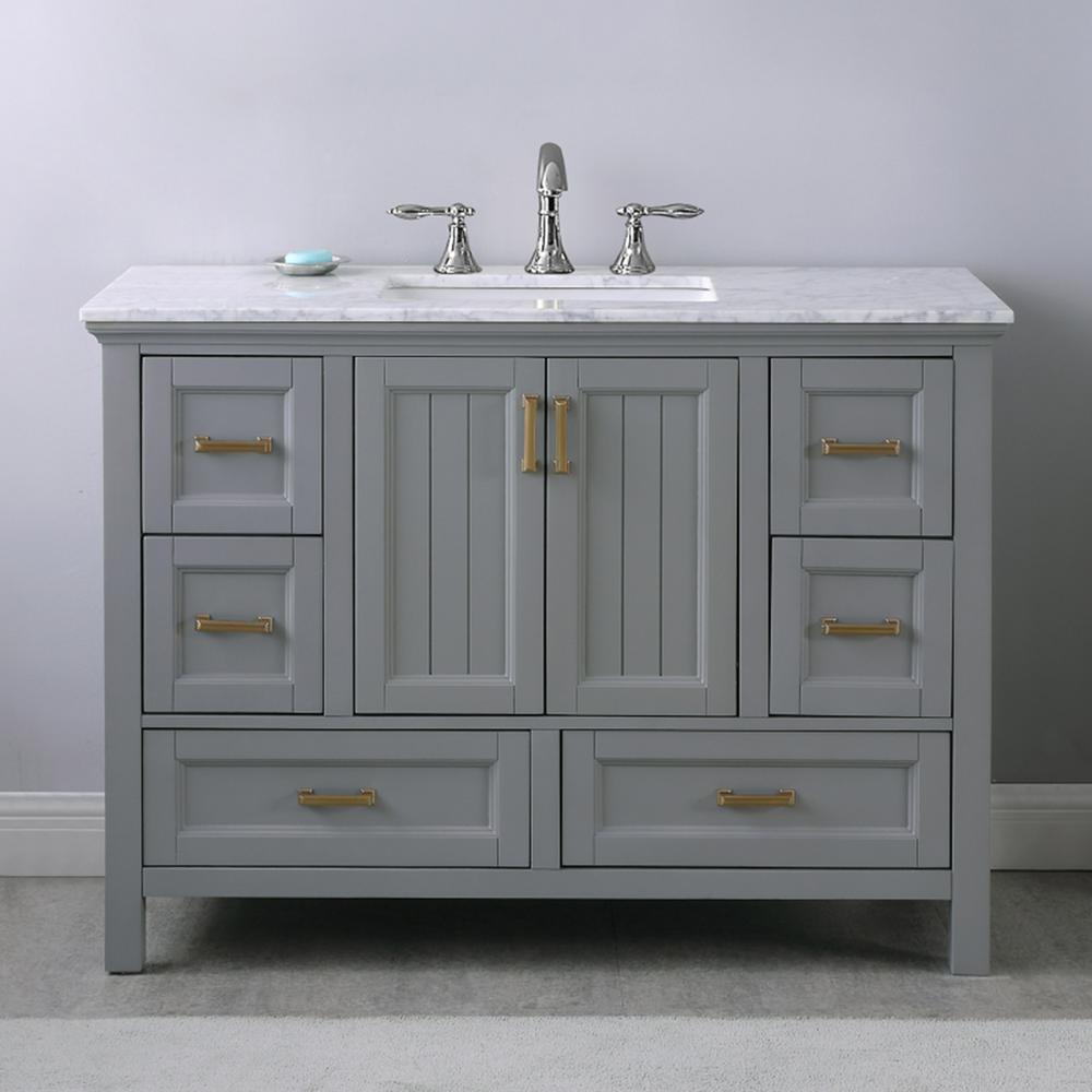 48" Single Bathroom Vanity Set in Gray without Mirror. Picture 5