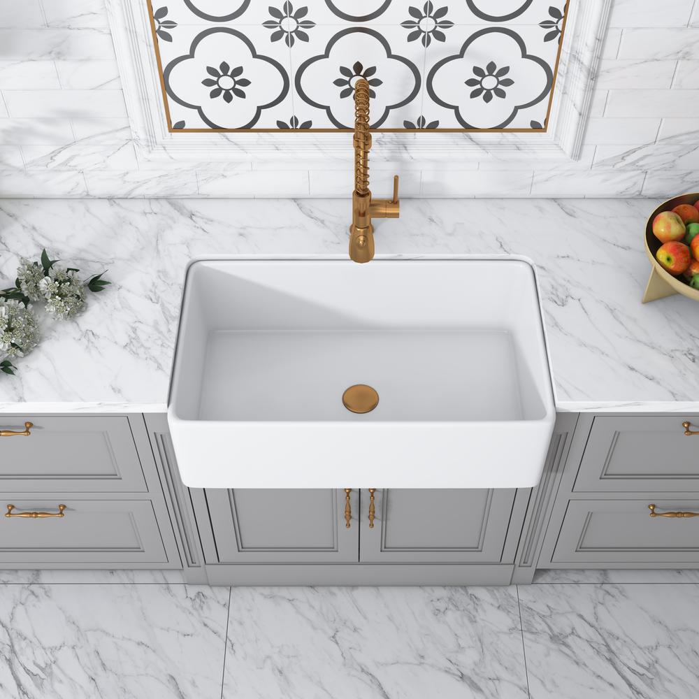Trento Glossy White Ceramic Rectangular 33" L x 19.7" W Vessel Bathroom Sink. Picture 7