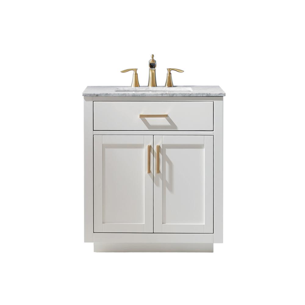 30" Single Bathroom Vanity Set in White without Mirror. Picture 1