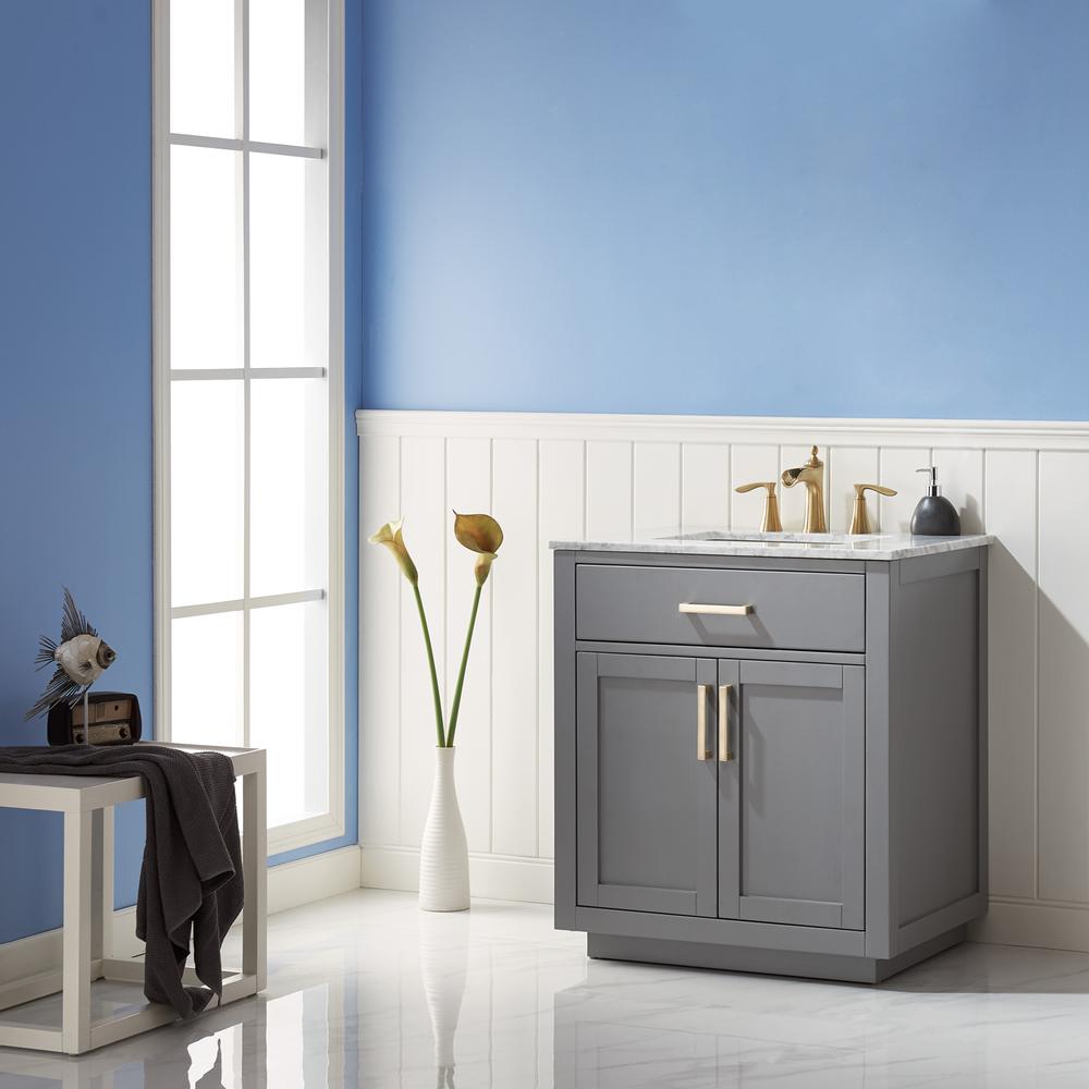 30" Single Bathroom Vanity Set in Gray without Mirror. Picture 6