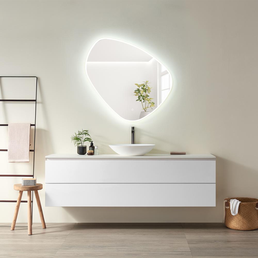 Rasso Novelty 39" Frameless Modern Bathroom/Vanity LED Lighted Wall Mirror. Picture 5