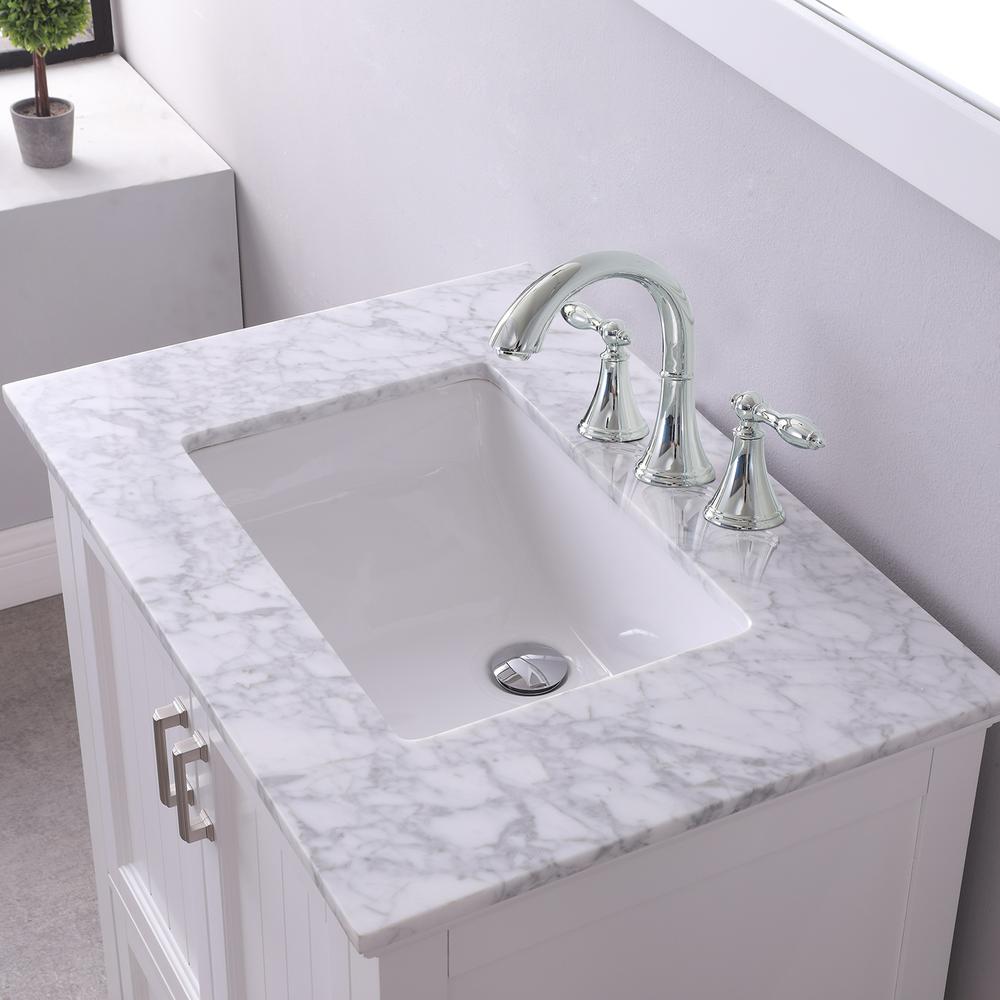 30" Single Bathroom Vanity Set in White with Mirror. Picture 7