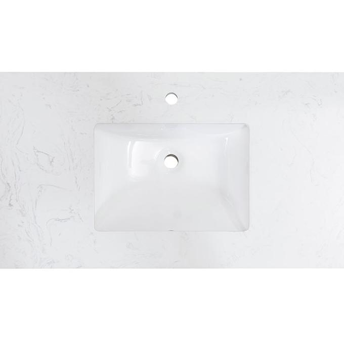 20 in. Retegular White Finish Ceramic Undermount Vanity Sink. Picture 4