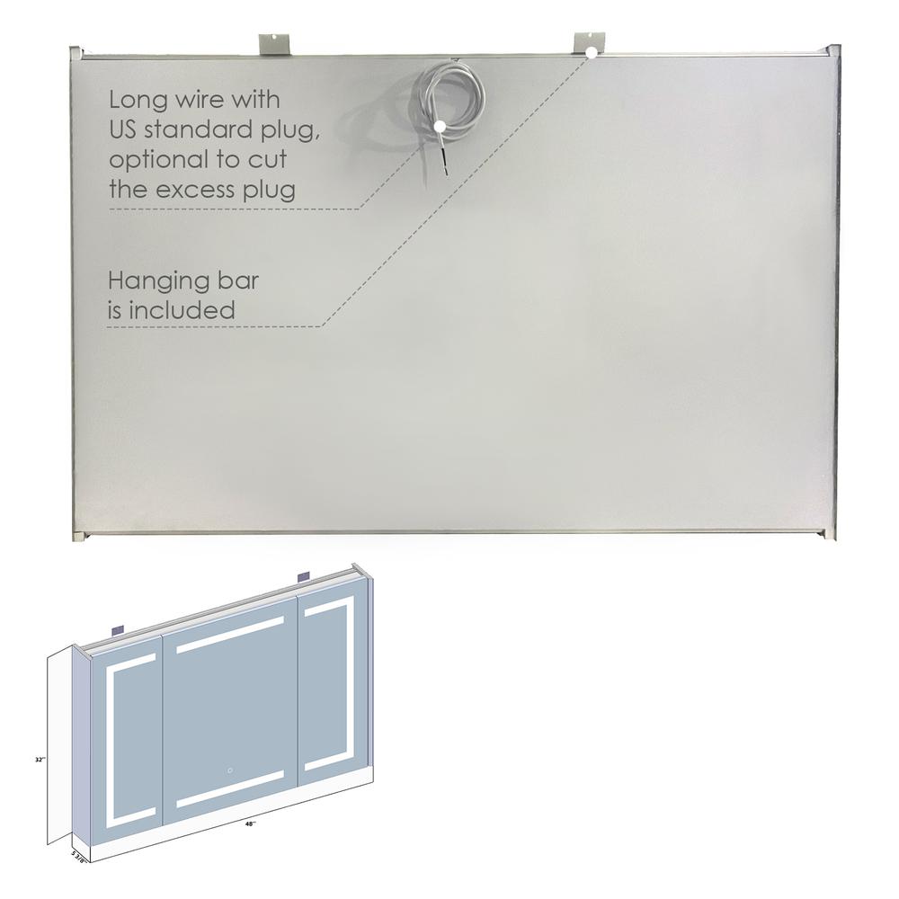 Frameless Surface-Mount/Recessed LED Lighted Bathroom Medicine Cabinet. Picture 5