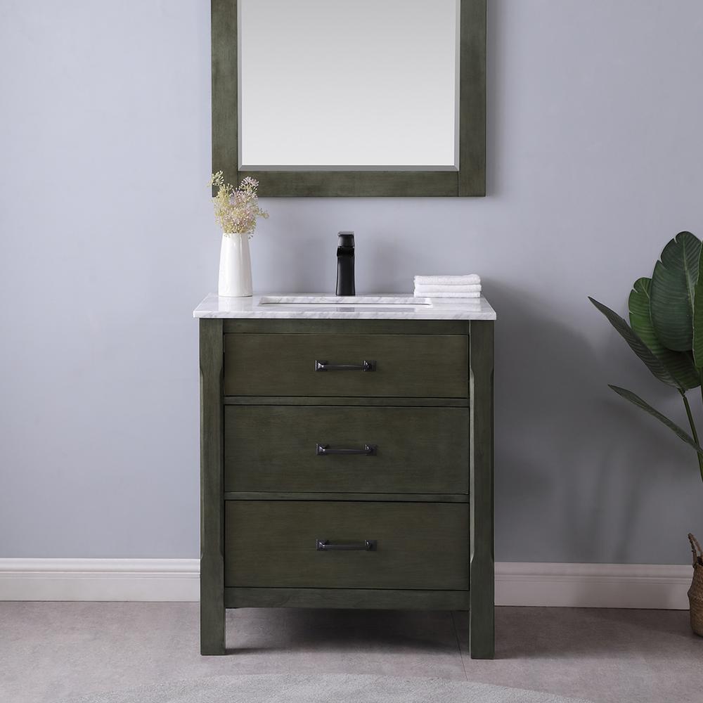 30" Single Bathroom Vanity Set in Rust Black without Mirror. Picture 1
