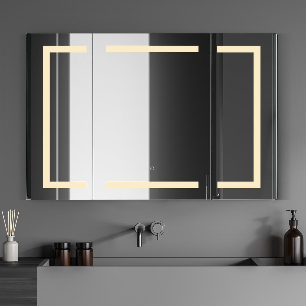 Frameless Surface-Mount/Recessed LED Lighted Bathroom Medicine Cabinet. Picture 12