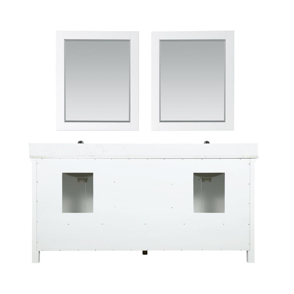 72" Double Bathroom Vanity Set in White with Mirror. Picture 2