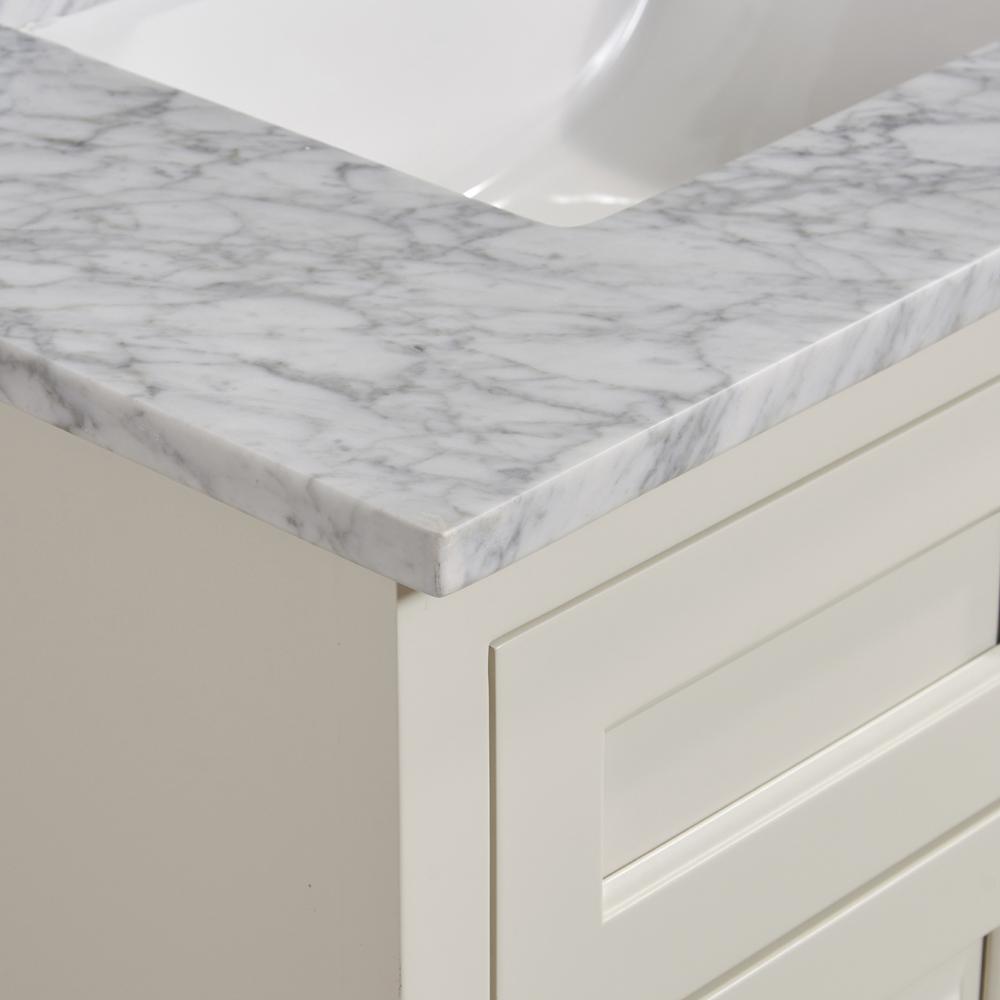 31 in. Natural Marble Vanity Top with White Sink. Picture 8