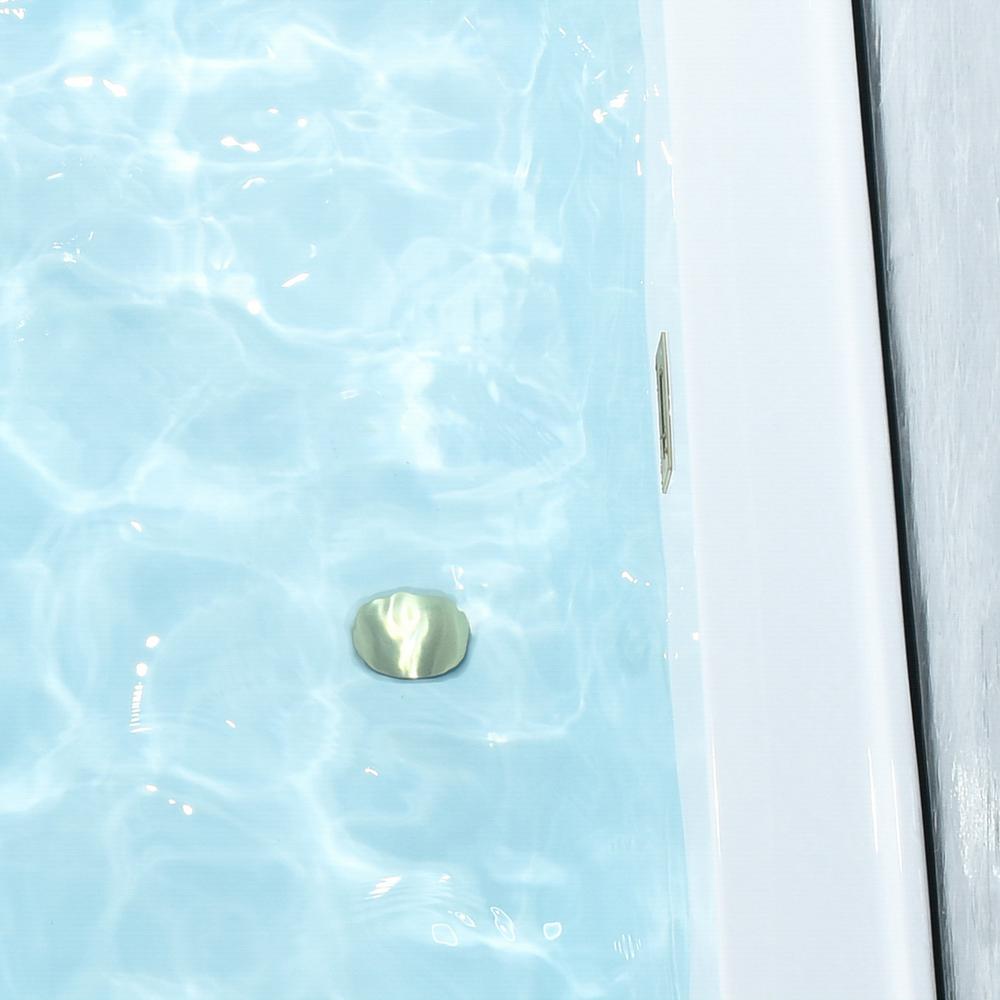 Groda 63" x 30" Flatbottom Freestanding Acrylic Soaking Bathtub in Glossy White. Picture 13