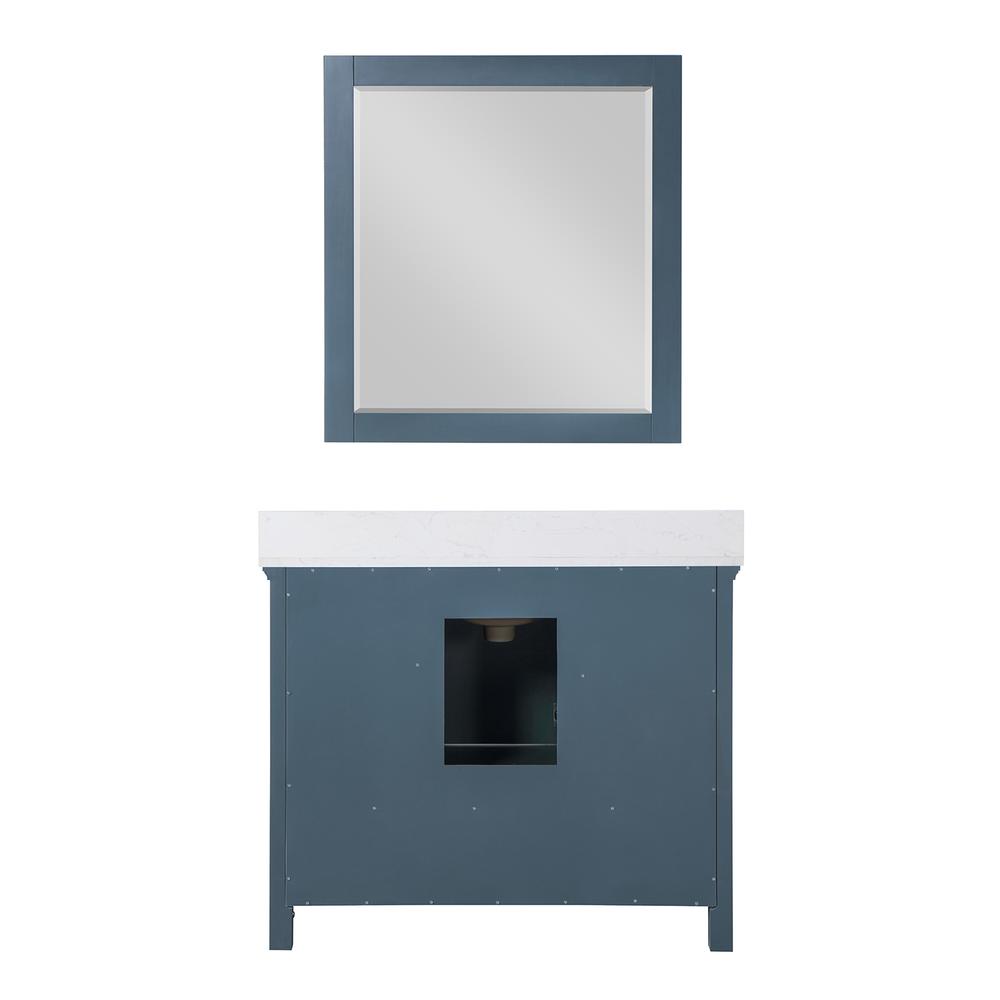42" Single Bathroom Vanity Set in Classic Blue with Mirror. Picture 2