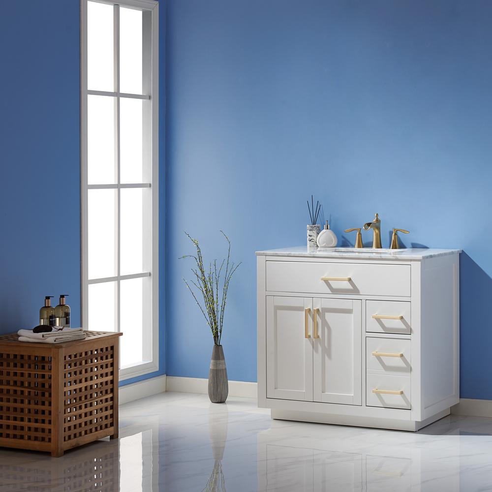 36" Single Bathroom Vanity Set in White without Mirror. Picture 9