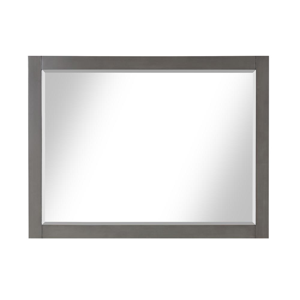 48" Rectangular Bathroom Wood Framed Wall Mirror in Gray Pine. Picture 1