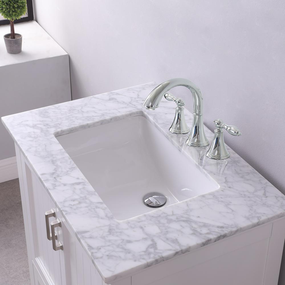 30" Single Bathroom Vanity Set in White without Mirror. Picture 7