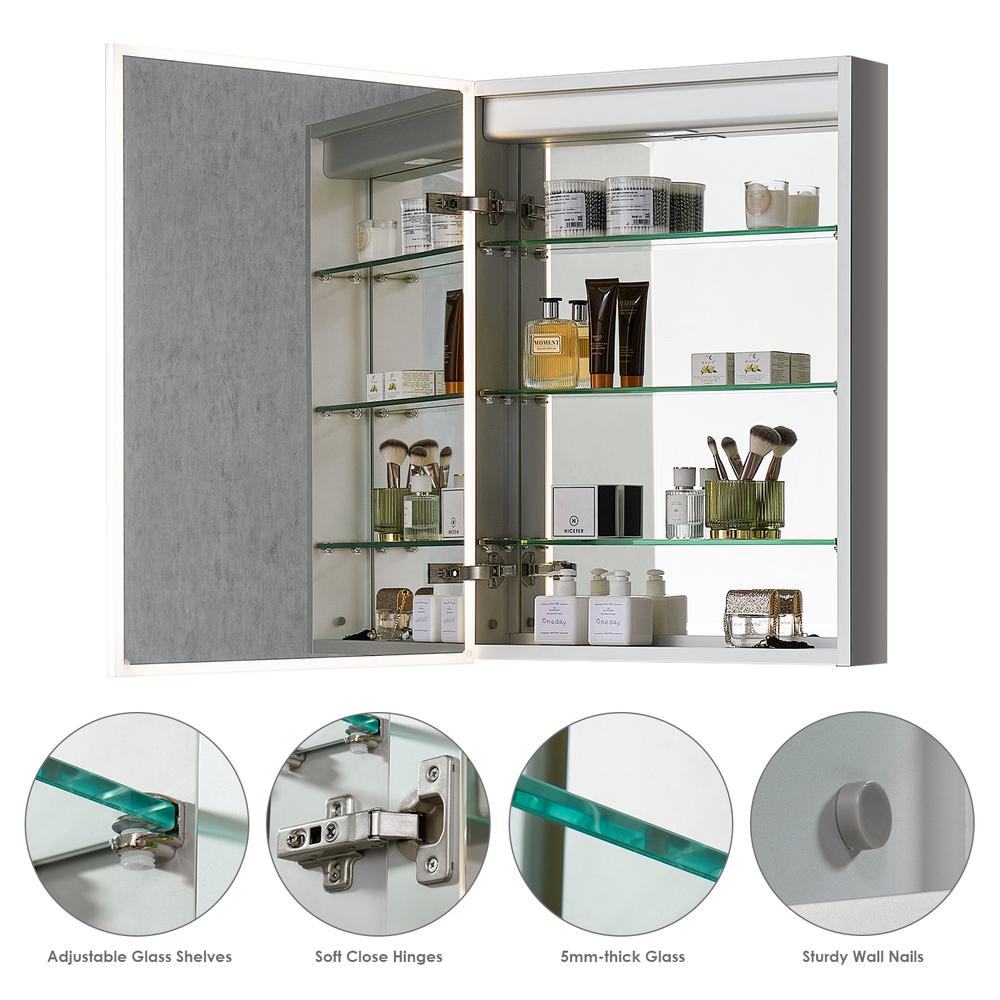 Frameless Surface-Mount/Recessed LED Lighted Bathroom Medicine Cabinet. Picture 11