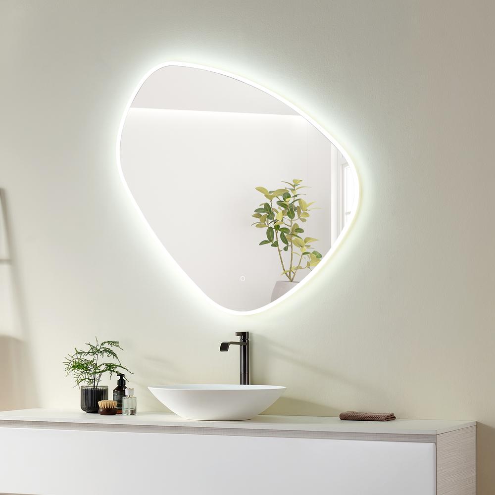 Rasso Novelty 39" Frameless Modern Bathroom/Vanity LED Lighted Wall Mirror. Picture 9