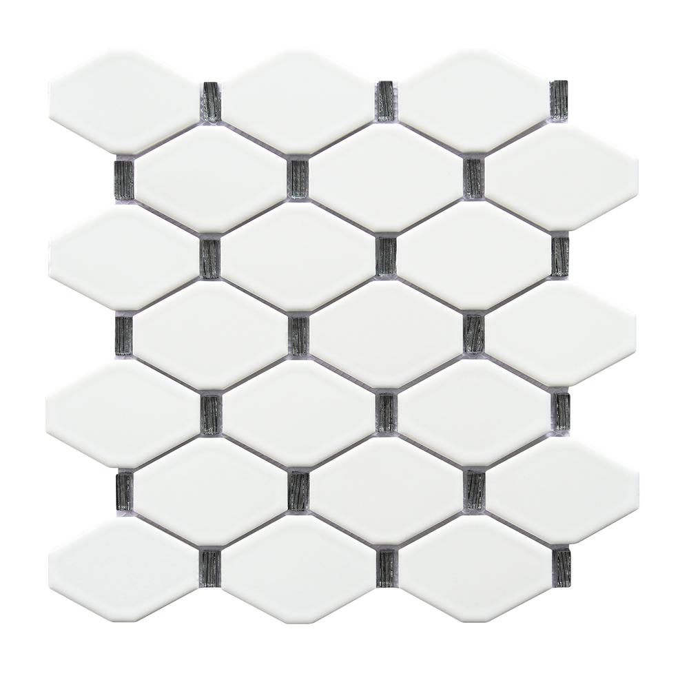 Badajoz  11.5” x 10.94” Honeycomb Glass Mosaic Wall Tile. Picture 1